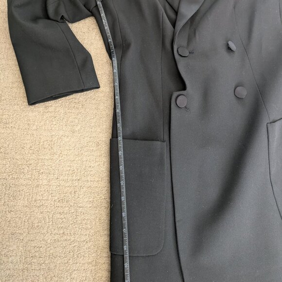 Zara Black Blazer Wrap Dress Lapel Collar Size Small - Picture 8 of 10